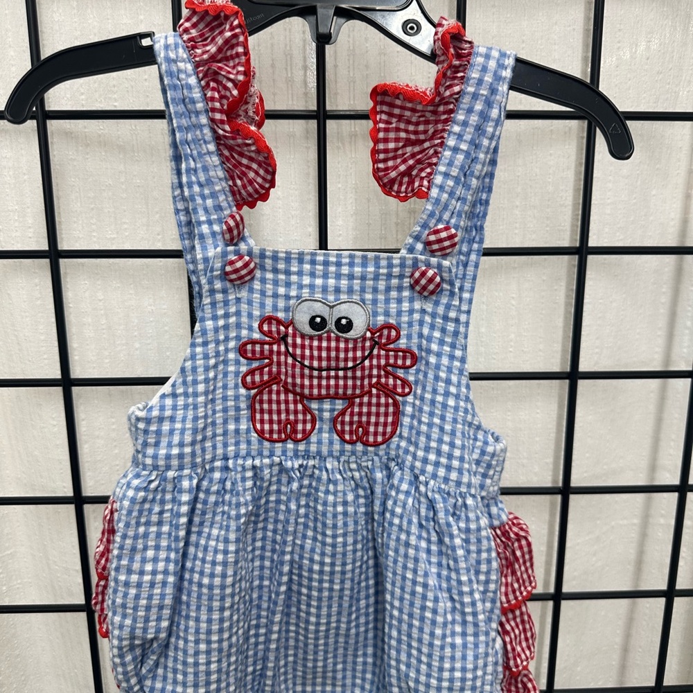 Blue and Red Kids One Piece with Crab Design